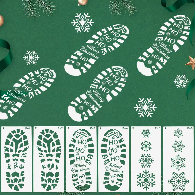 Set of 6 Christmas Stencils
Footprint, snowflake, and Santa Claus designs for painting, scrapbooking, and embossing decoration.