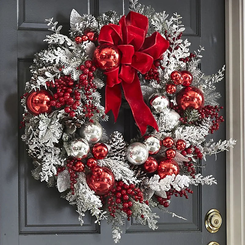 Rattan Christmas Wreath, elegant and versatile, this wreath set is perfect for decorating doors, outdoor spaces, and interiors, adding charm to your Christmas celebrations