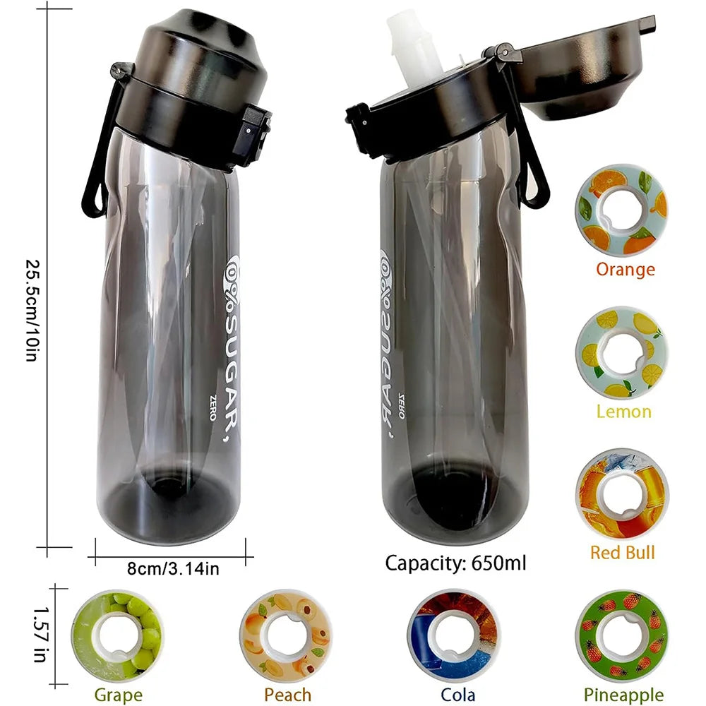 Flavored Water Bottle 650ml
With 7 fruit fragrance pods, it is perfect for sports, camping, and outdoor activities. Combines practicality with a modern design.