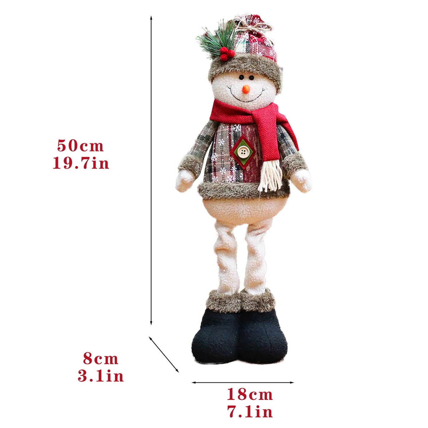 Christmas Decorative Set - 3 Pieces: Standing Christmas Figures featuring a Reindeer, Snowman, and Santa Claus. Perfect for Decorating Your Home and Ideal for a Christmas Filled with Charm and Magic!