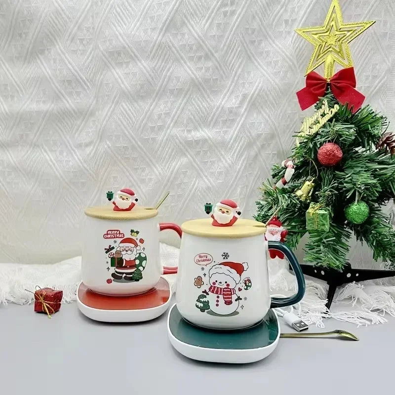 High-Quality Thermal Cup - Christmas Mug with Constant Temperature, featuring Santa Claus, Gift Box