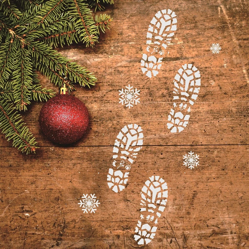 Set of 6 Christmas Stencils
Footprint, snowflake, and Santa Claus designs for painting, scrapbooking, and embossing decoration.