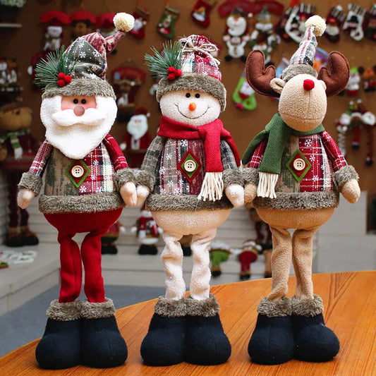 Christmas Decorative Set - 3 Pieces: Standing Christmas Figures featuring a Reindeer, Snowman, and Santa Claus. Perfect for Decorating Your Home and Ideal for a Christmas Filled with Charm and Magic!