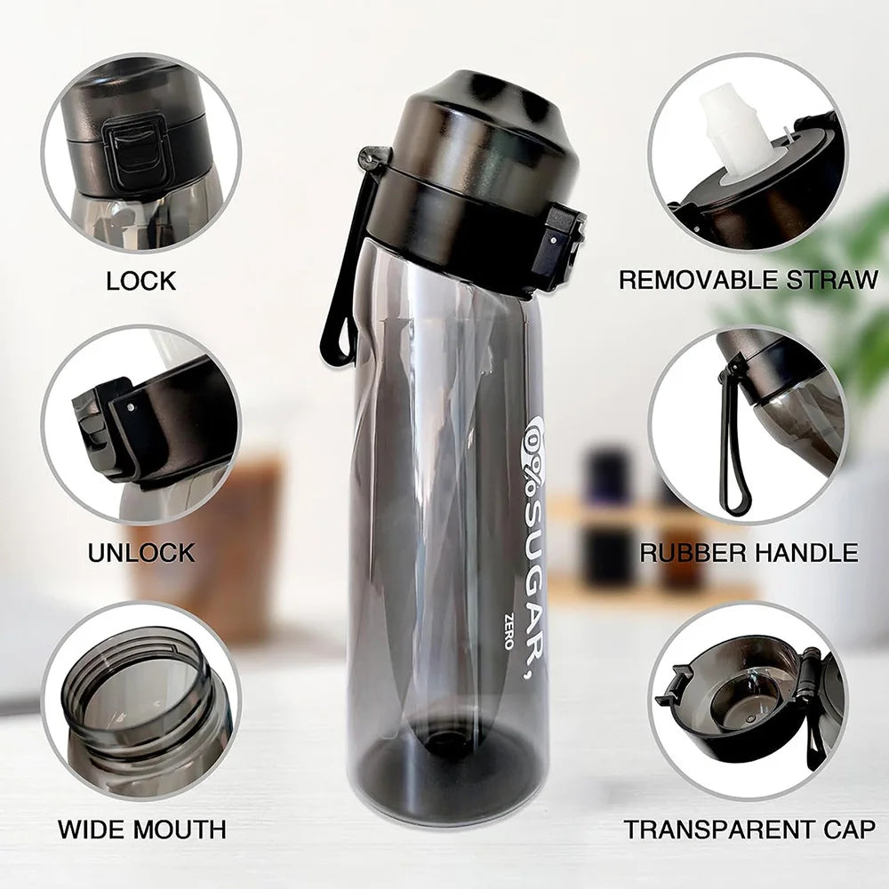 Flavored Water Bottle 650ml
With 7 fruit fragrance pods, it is perfect for sports, camping, and outdoor activities. Combines practicality with a modern design.