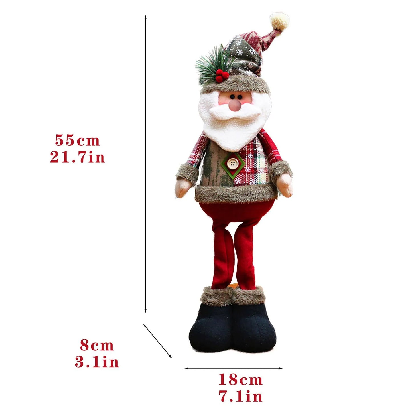 Christmas Decorative Set - 3 Pieces: Standing Christmas Figures featuring a Reindeer, Snowman, and Santa Claus. Perfect for Decorating Your Home and Ideal for a Christmas Filled with Charm and Magic!