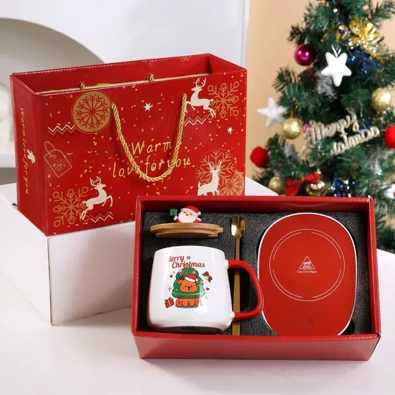 High-Quality Thermal Cup - Christmas Mug with Constant Temperature, featuring Santa Claus, Gift Box